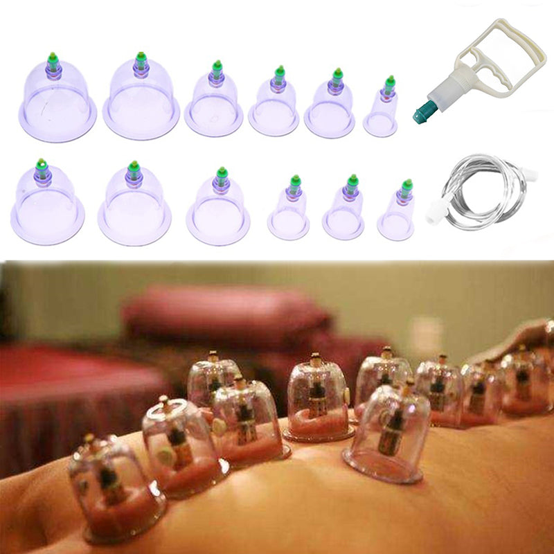 Premium Vacuum Cupping Therapy Set – 6, 12, or 24 Plastic Suction Cups for Massage, Relaxing Muscles, Pain Relief