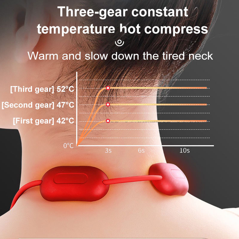 High-Quality Mini Smart Neck and Shoulder Massager - Portable Cervical Spine Relaxer with Heat Compression, 4 Massage Modes &