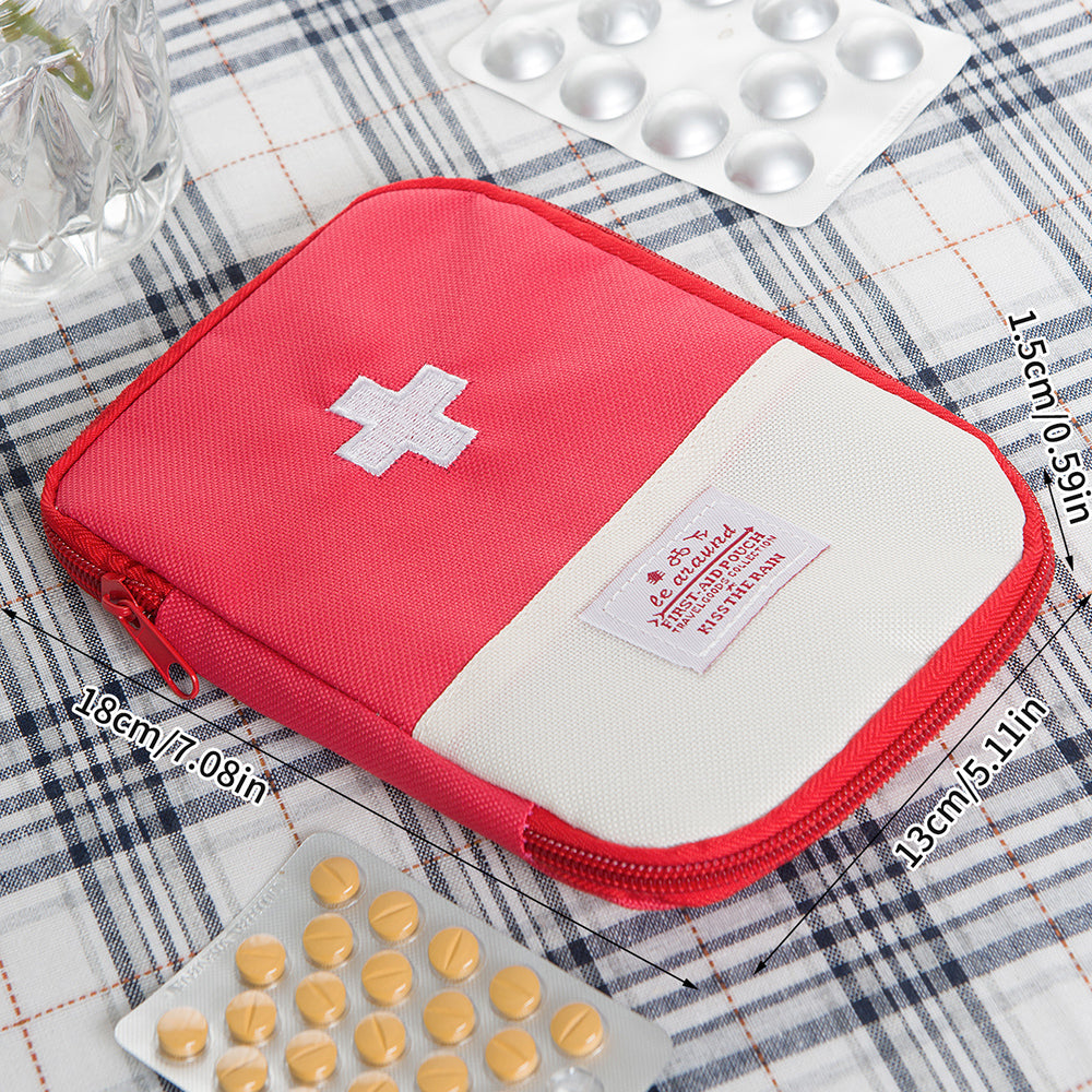 Premium Mini Portable First Aid Kit – Compact Medical Emergency Organizer, Household Medicine Storage Bag for Outdoor 