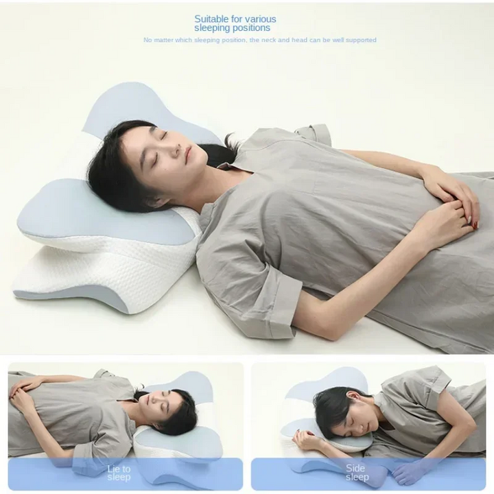 High-Quality Ergonomic Memory Foam Cervical Pillow - Neck & Shoulder Support, Adjustable for Side, Back & Stomach Sleepers, 