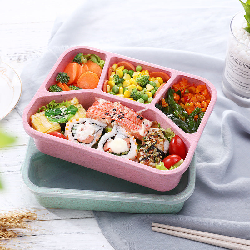 Premium Bento Lunch Box for Kids – 4-Compartment Meal Prep Container, BPA-Free, Reusable Food Storage, Cat Ear Design, 