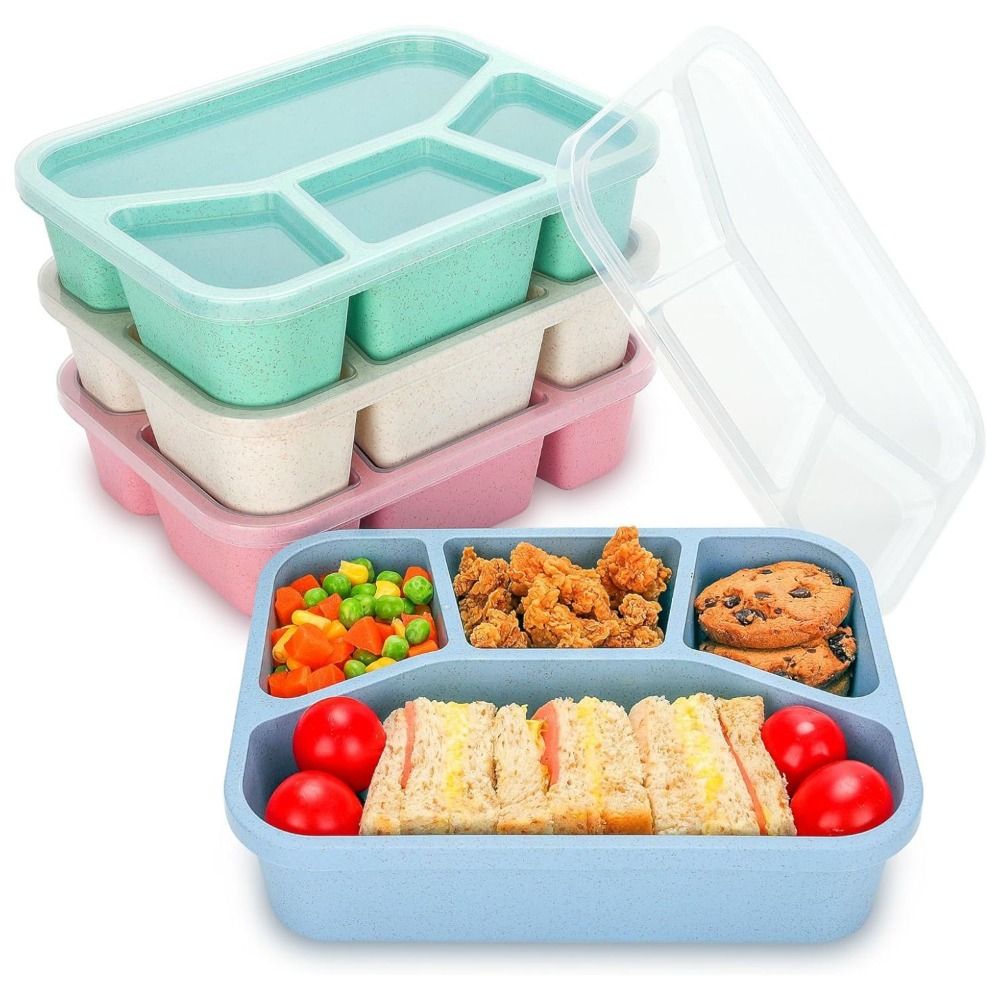 Premium Bento Lunch Box for Kids – 4-Compartment Meal Prep Container, BPA-Free, Reusable Food Storage, Cat Ear Design, 