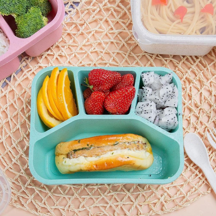 Premium Bento Lunch Box for Kids – 4-Compartment Meal Prep Container, BPA-Free, Reusable Food Storage, Cat Ear Design, 