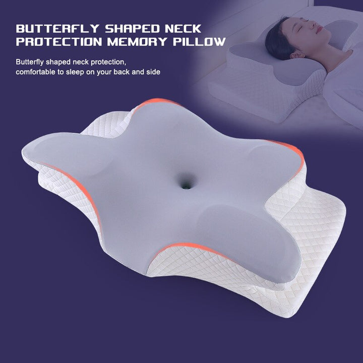 High-Quality Butterfly Memory Foam Cervical Pillow for Neck Pain Relief, Ergonomic Slow Rebound Orthopedic Support for 