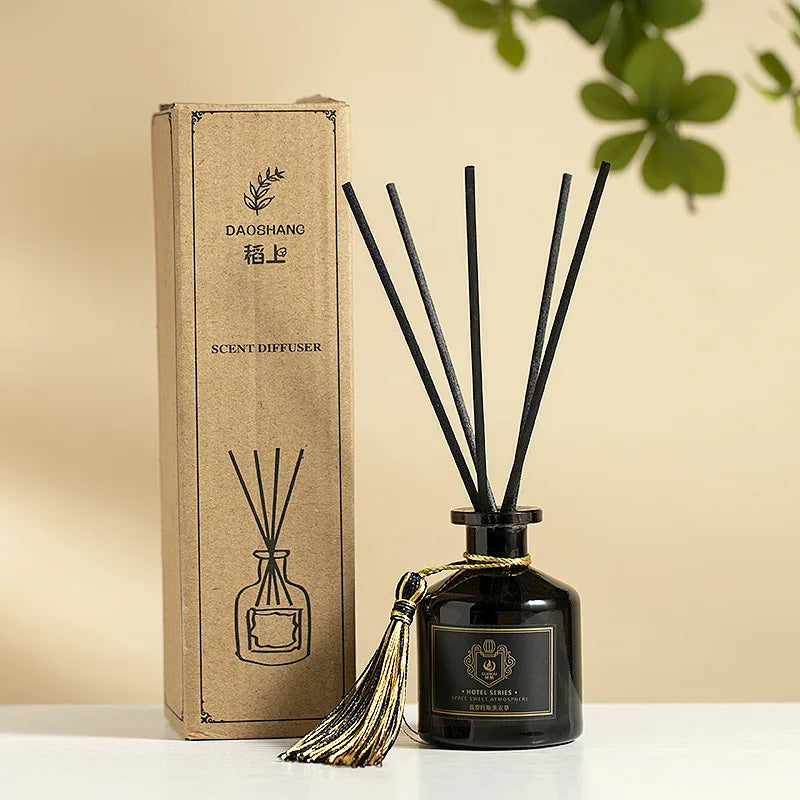 Luxury 50ml Reed Diffuser Set – Home, Hotel, Bathroom Air Freshener, Rattan Aromatherapy Glass Diffuser, Long-Lasting Home 