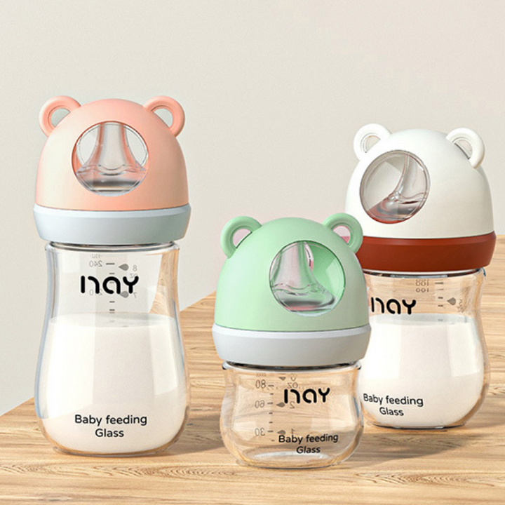 Premium Newborn Glass Baby Bottle – Anti-Flatulence, Anti-Choke, Wide Caliber, BPA-Free, Ideal for 0-3 Months, Safe Infant 