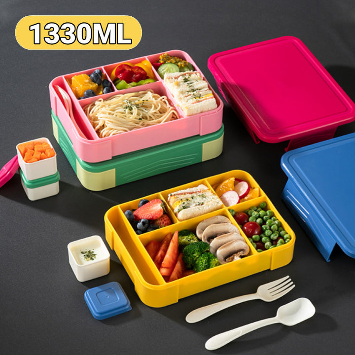 Premium Portable Lunch Box – Leak-Proof Grated Bento Box for Kids & Students, Microwavable Food Container with 5 