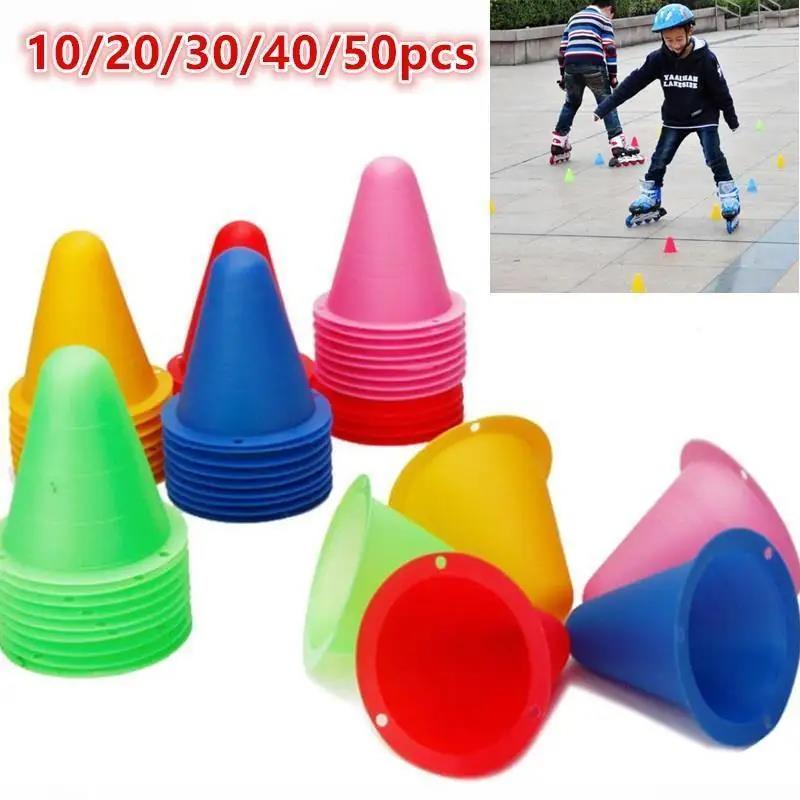 Premium Football Marking Cones – 10 Pcs Slalom Marker Set for Soccer & Roller Skating – Durable PE Material, 7.5cm Diameter,