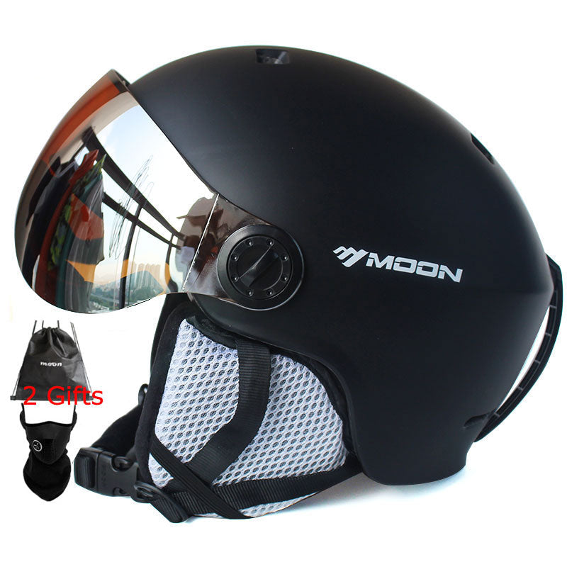 Premium Ski Helmet with Integrated Goggles – Inmold PC & EPS Construction, Adjustable Chin Pad & Head Circumference, 