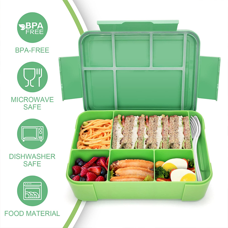 Premium Portable Lunch Box – Leak-Proof Grated Bento Box for Kids & Students, Microwavable Food Container with 5 