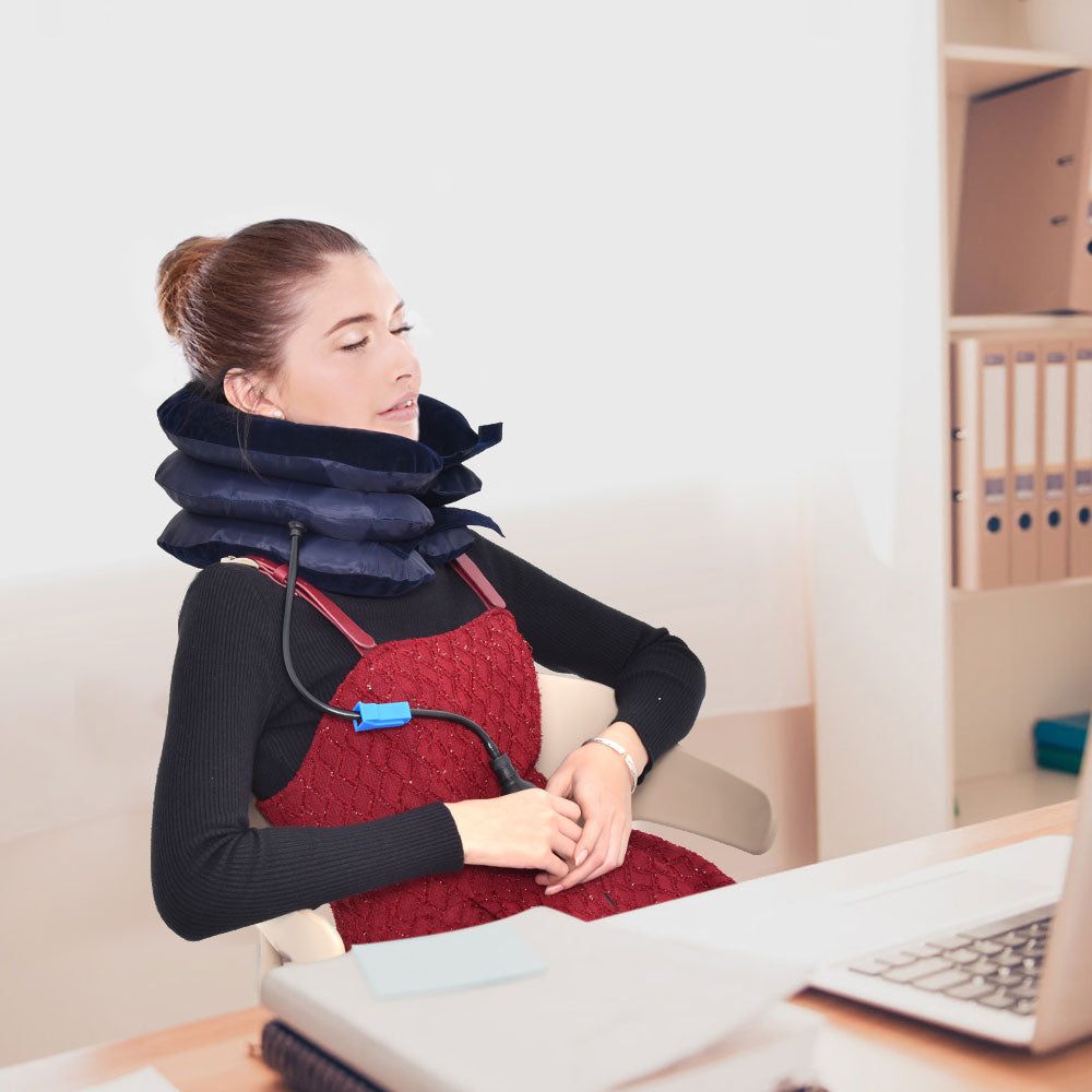 High-Quality Inflatable Neck Collar Pillow for Cervical Traction & Posture Correction, Orthopedic Pain Relief for Neck, 