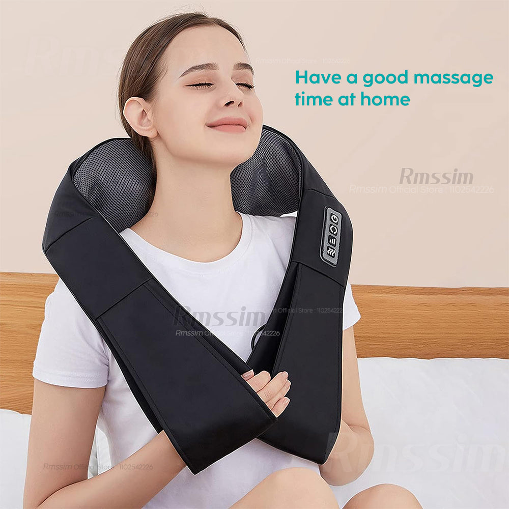 Luxury Shiatsu Neck, Back & Shoulder Massager with Heat, 4D Deep Kneading for Full Body Muscle Relief, Electric Massage 