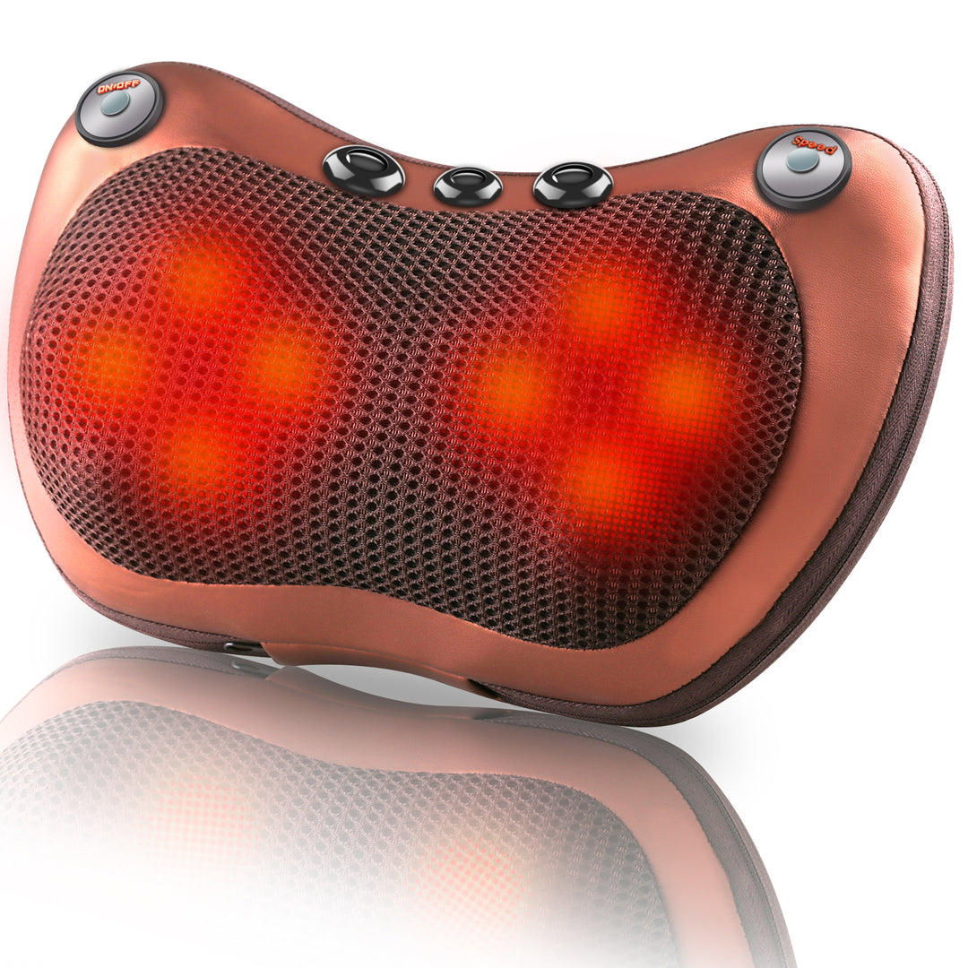 High-Quality 8-Head Electric Shiatsu Back Massager Pillow with Heat, Deep Tissue Massage for Neck, Shoulder, Foot & Full 