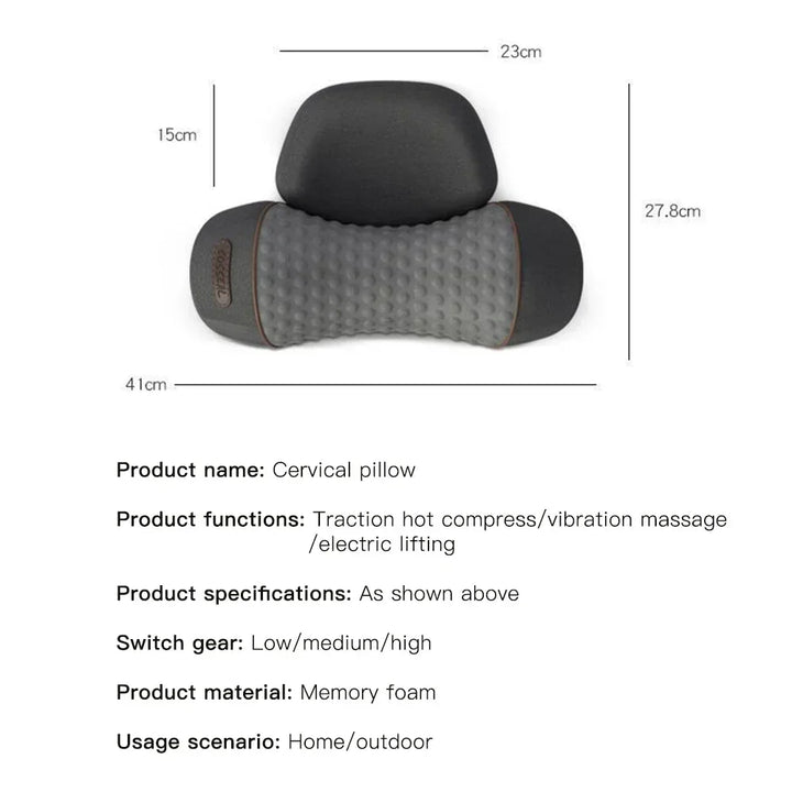 Premium Electric Neck Massager Pillow with Hot Compress & Vibration, Cervical Spine Support for Improved Sleep and Pain 