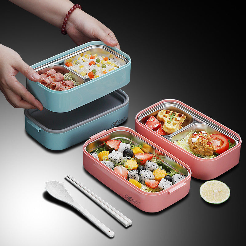 Premium 304 Stainless Steel Lunch Box – 1/2 Layer Microwavable Bento Box for Adults & Kids, Leak-Proof, Portable, Healthy 