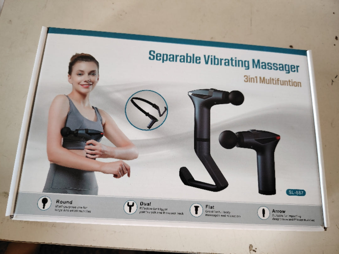 High-Quality Long-Handle Deep Tissue Massage Gun with 12-Speed Digital Display, Multifunctional Percussion Body Massager for 