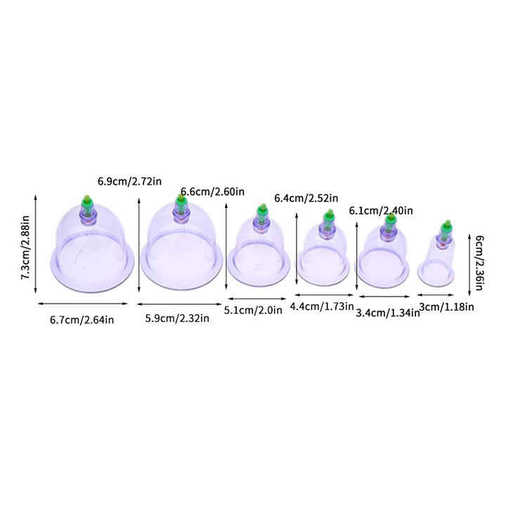Premium Vacuum Cupping Therapy Set – 6, 12, or 24 Plastic Suction Cups for Massage, Relaxing Muscles, Pain Relief