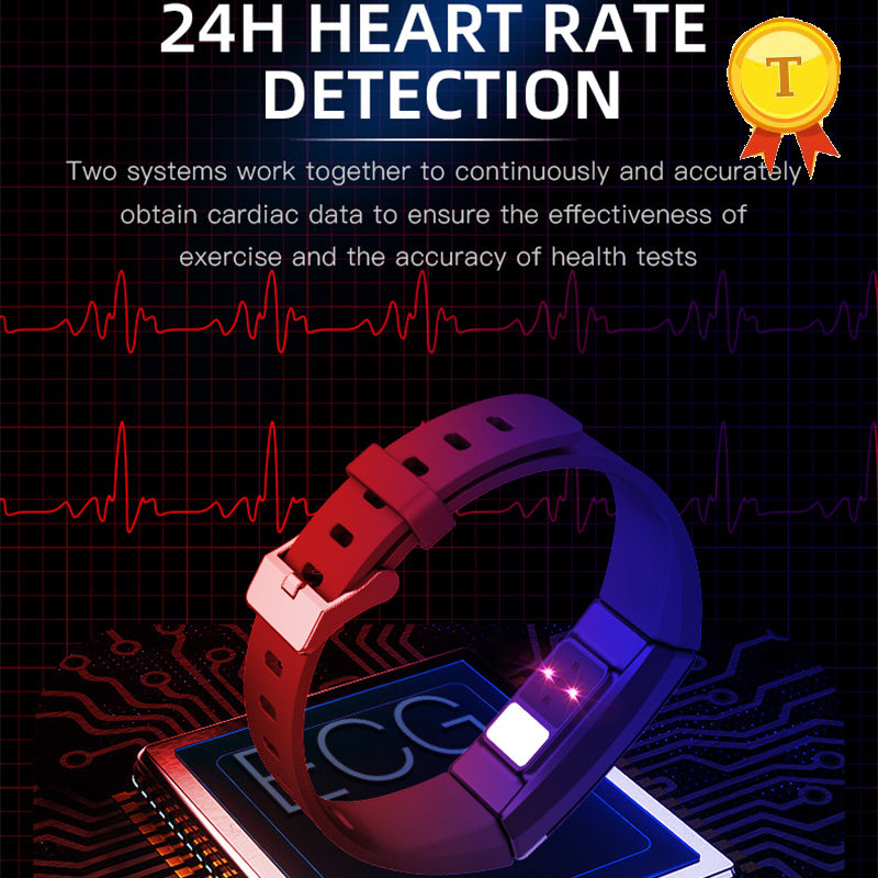 Premium Smart Fitness Tracker – ECG, HRV Analysis, Heart Rate Monitor, IP68 Waterproof Smartwatch for Android & iOS, 