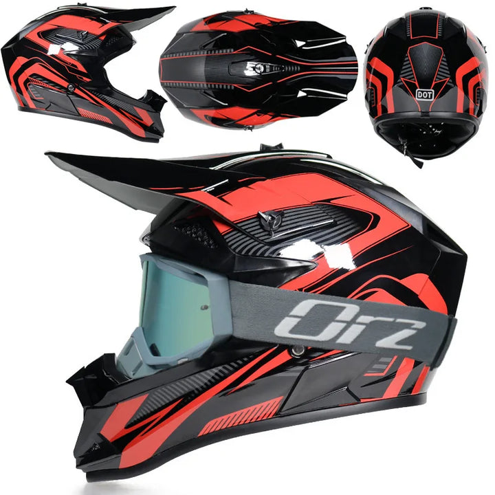 High-Quality Kids Off-Road Helmet - Motocross, Mountain Bike, ATV, DOT Certified, Lightweight ABS Material, Full Face Safety Gear for 1-2 Years Old, Unisex Design, Free Gift Included