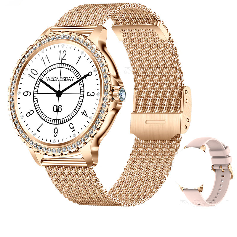 Premium Luxury Women's Smartwatch – Heart Rate, Blood Oxygen, Sleep Monitoring, Bluetooth Call, Diamond Bracelet, 1.32" HD 