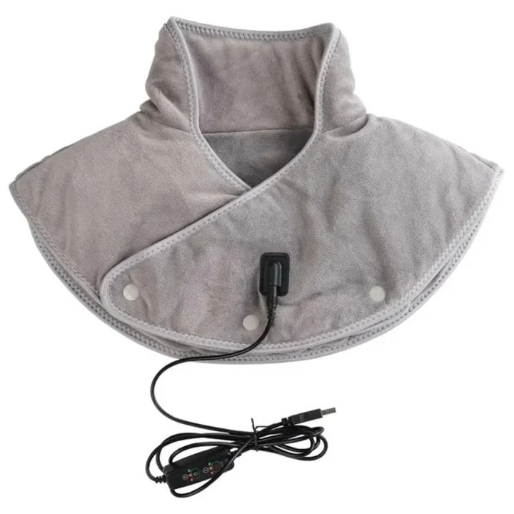 Luxury Electric Heating Shoulder and Neck Pad Massager with 3-Heat Levels, USB-Powered Hot Compress Shawl for Cervical, Back 