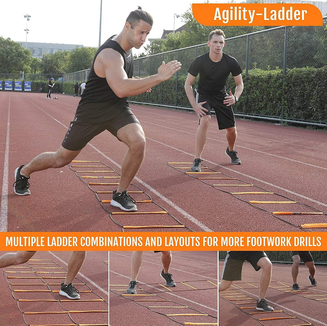 Premium Dual-Purpose Agility Ladder for Soccer & Football Training – Speed, Coordination & Footwork Equipment with Carry 