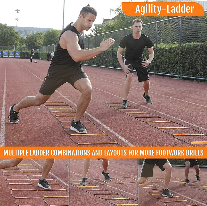 Premium Dual-Purpose Agility Ladder for Soccer & Football Training – Speed, Coordination & Footwork Equipment with Carry 