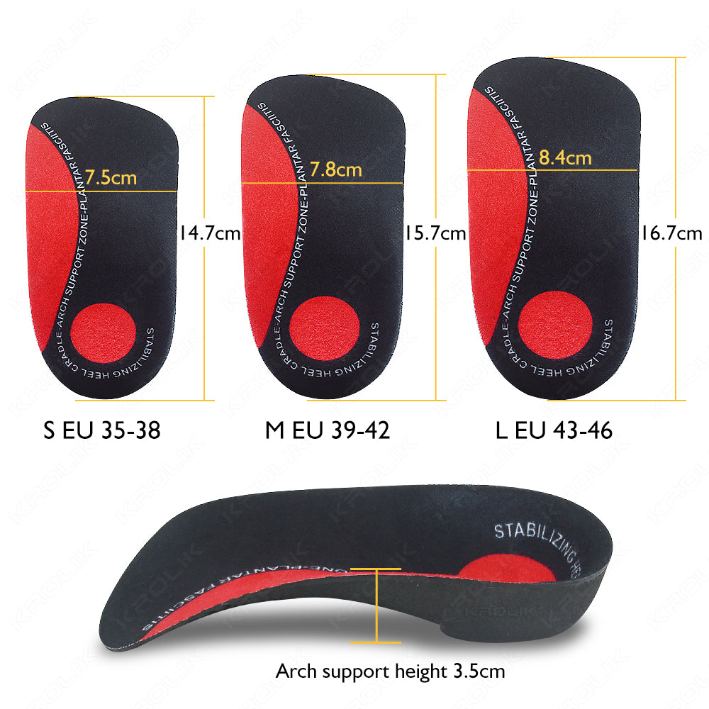 Premium Arch Support Insoles for Severe Flat Feet | Orthotic Inserts for Heel Pain, Plantar Fasciitis Relief | Unisex Shoe 