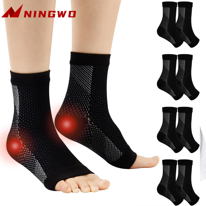 Premium Compression Plantar Fasciitis Socks for Women & Men - Arch & Ankle Support, Heel Pain Relief, Breathable Open Toe 