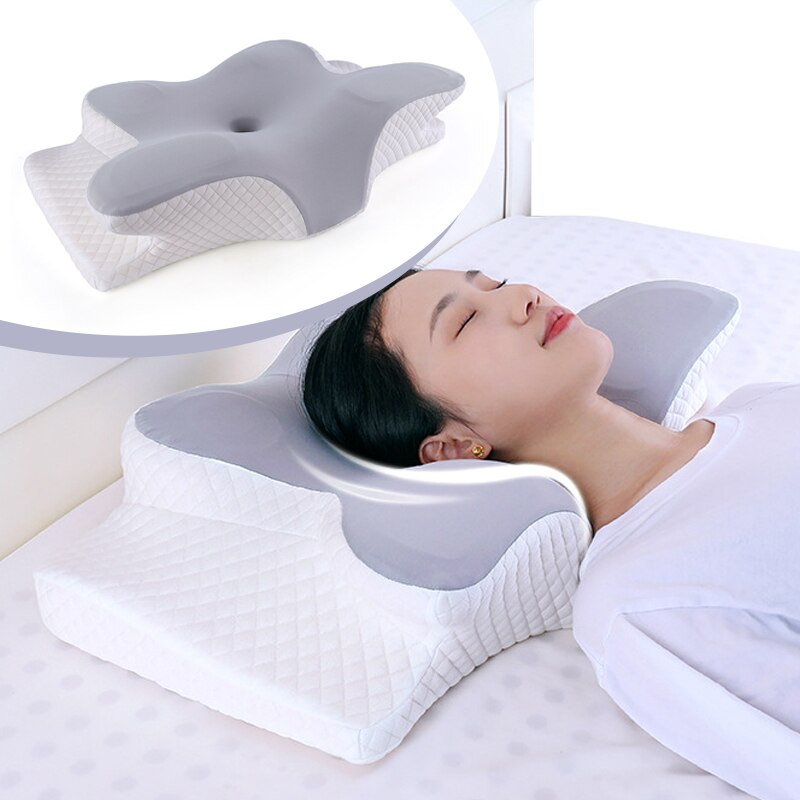 High-Quality Butterfly Memory Foam Cervical Pillow for Neck Pain Relief, Ergonomic Slow Rebound Orthopedic Support for 