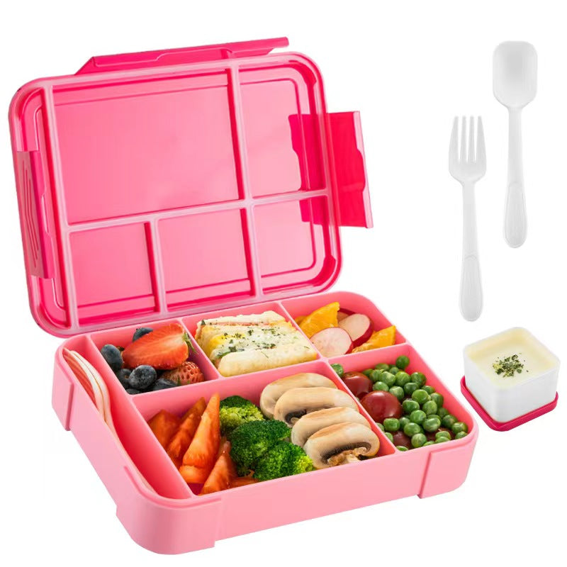 Premium Portable Lunch Box – Leak-Proof Grated Bento Box for Kids & Students, Microwavable Food Container with 5 