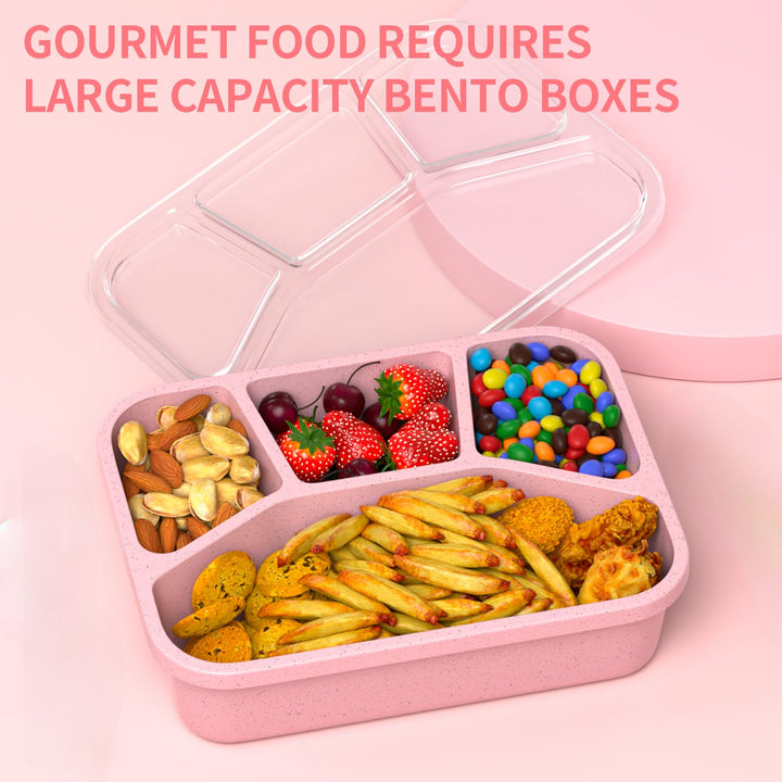 Premium Bento Lunch Box for Kids – 4-Compartment Meal Prep Container, BPA-Free, Reusable Food Storage, Cat Ear Design, 