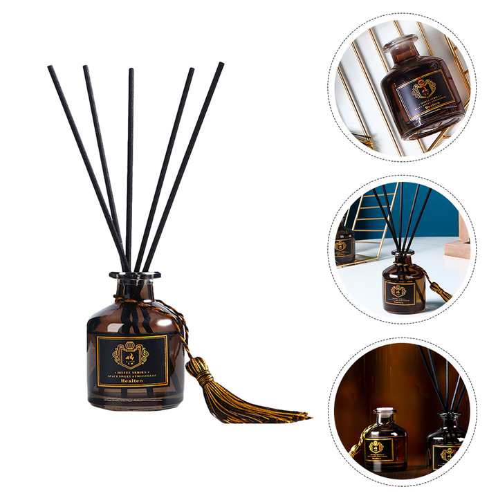 Luxury 50ml Reed Diffuser Set – Home, Hotel, Bathroom Air Freshener, Rattan Aromatherapy Glass Diffuser, Long-Lasting Home 