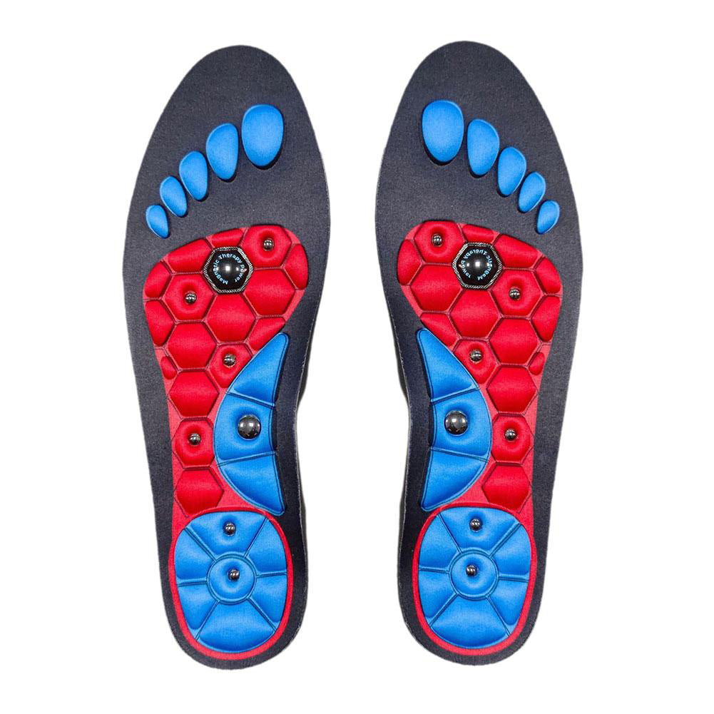 Premium Acupressure Foot Insoles for Men & Women - Orthopedic Gel Magnetic Shoe Inserts for Fatigue Relief, Odor Control  