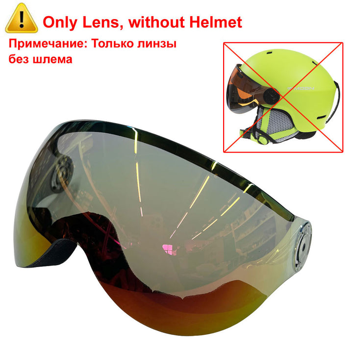 Premium Ski Helmet with Integrated Goggles – Inmold PC & EPS Construction, Adjustable Chin Pad & Head Circumference, 