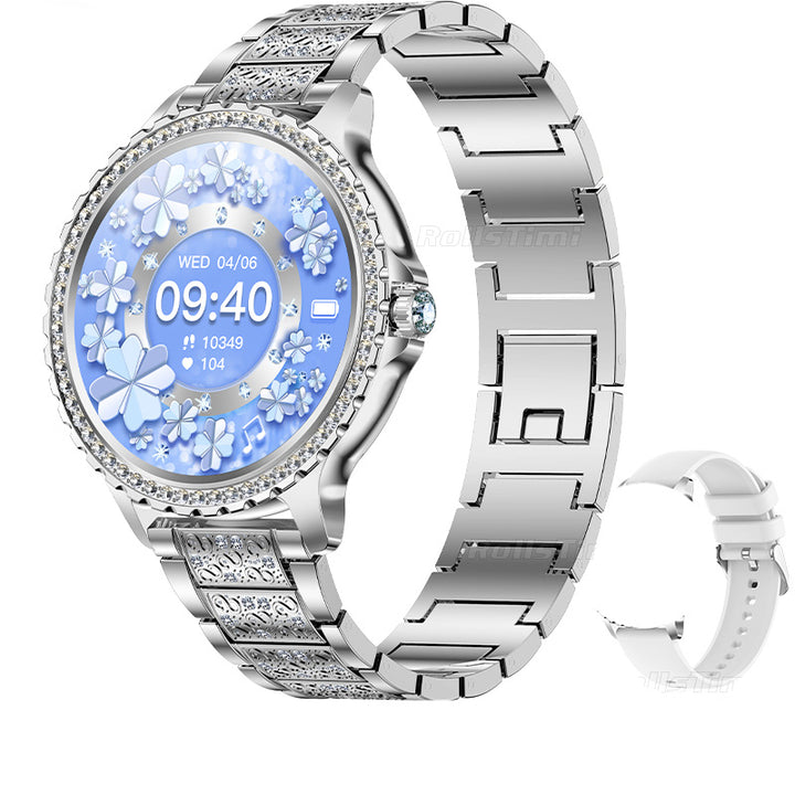 Premium Luxury Women's Smartwatch – Heart Rate, Blood Oxygen, Sleep Monitoring, Bluetooth Call, Diamond Bracelet, 1.32" HD 