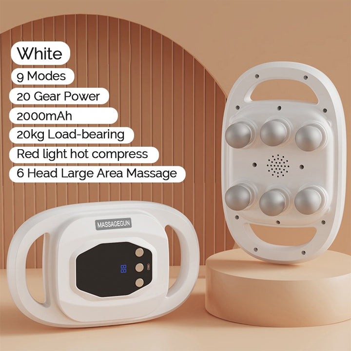 High-Quality Six-Head Massage Gun for Back & Body Relief, 20 Intensity Levels, Wireless High-Frequency Vibration, 6 Modes 