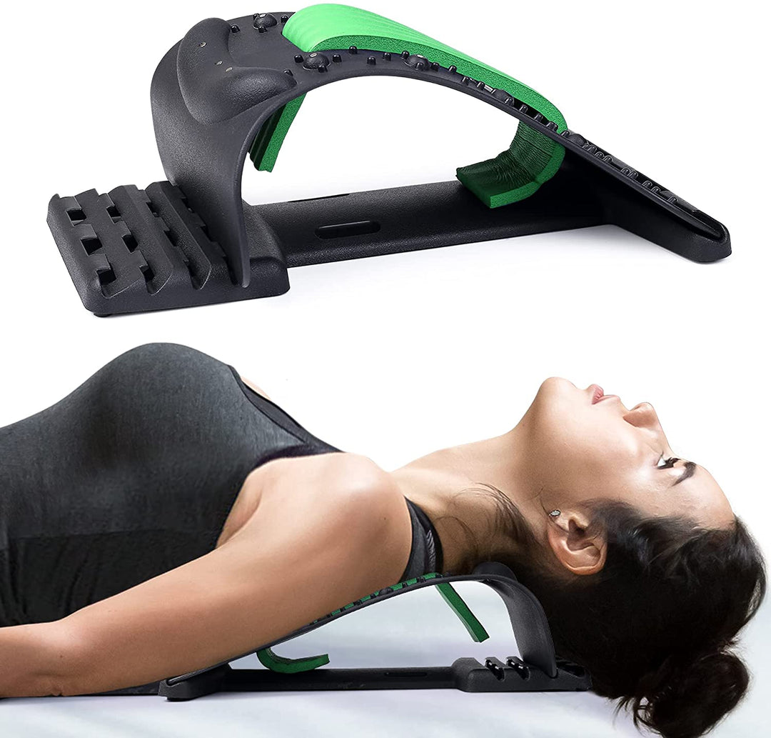 Premium 4-Level Neck Stretcher with Massage Apparatus – Magnetotherapy and Back Stretch Massager for Lumbar and Cervical