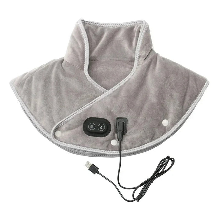 Luxury Electric Heating Shoulder and Neck Pad Massager with 3-Heat Levels, USB-Powered Hot Compress Shawl for Cervical, Back 