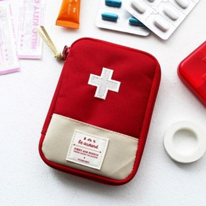 Premium Mini Portable First Aid Kit – Compact Medical Emergency Organizer, Household Medicine Storage Bag for Outdoor 