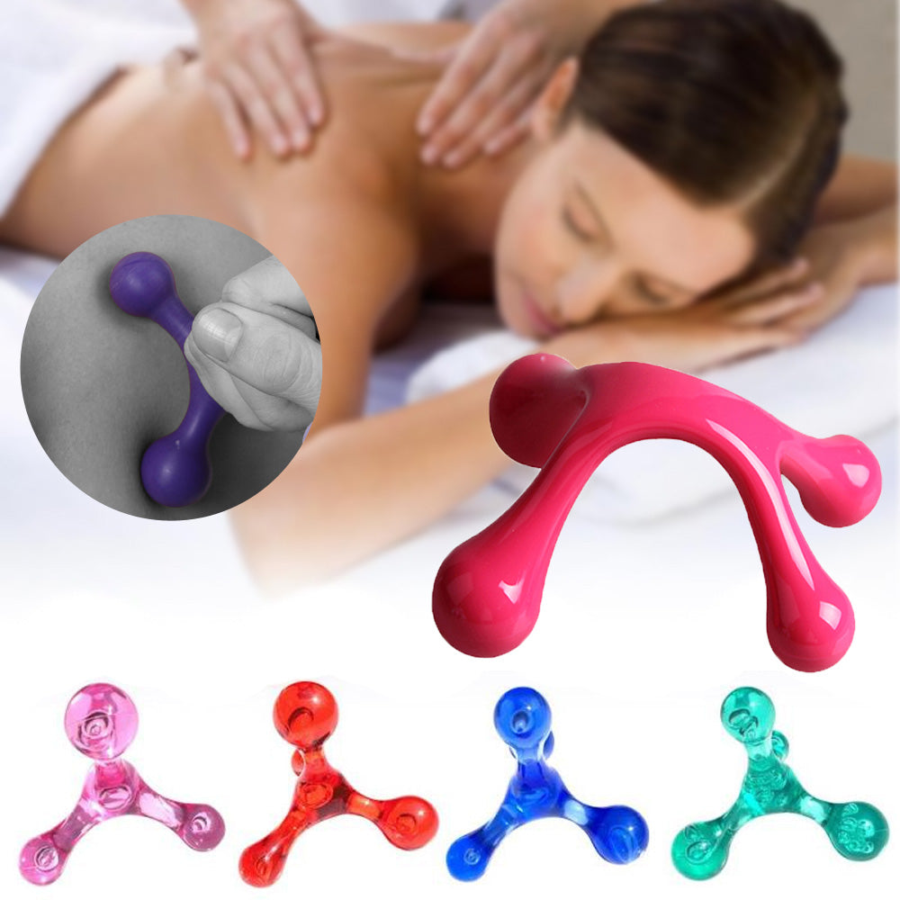 High-Quality Handheld Deep Tissue Massager Tool - 4-Legged Acupressure Trigger Point Self Massager for Back, Neck, Feet &