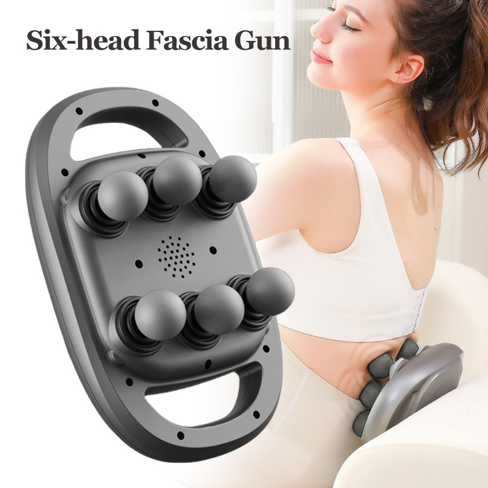 High-Quality Six-Head Massage Gun for Back & Body Relief, 20 Intensity Levels, Wireless High-Frequency Vibration, 6 Modes 