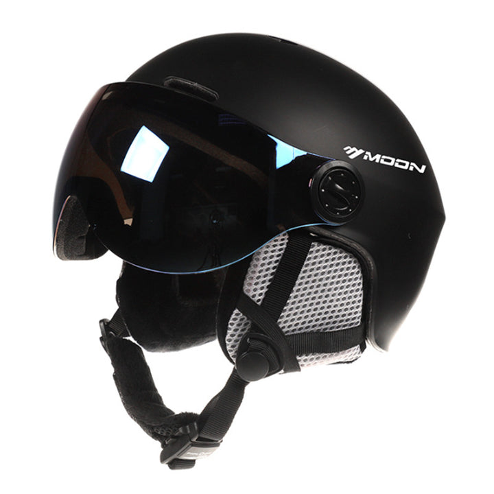 Premium Ski Helmet with Integrated Goggles – Inmold PC & EPS Construction, Adjustable Chin Pad & Head Circumference, 