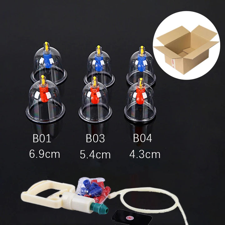 Premium Cupping Therapy Set – Vacuum Suction Cups for Massage, Anti-Cellulite, and Physiotherapy, Relieves Back, Neck