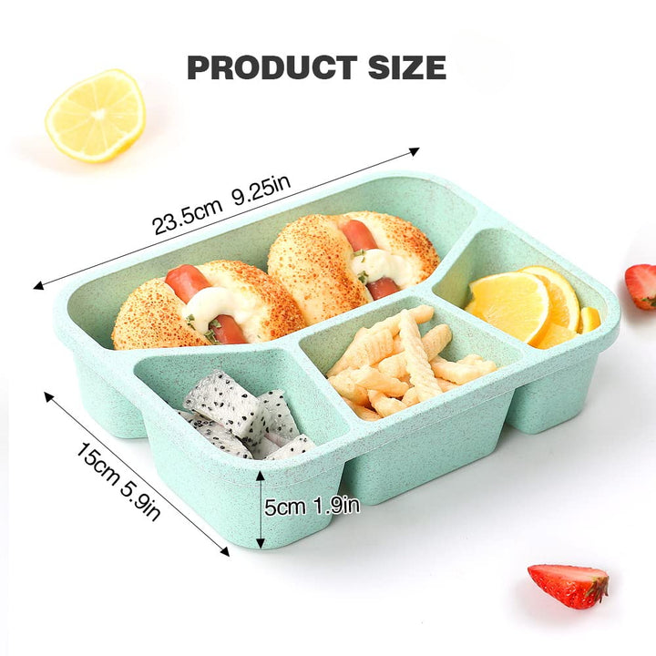 Premium Bento Lunch Box for Kids – 4-Compartment Meal Prep Container, BPA-Free, Reusable Food Storage, Cat Ear Design, 