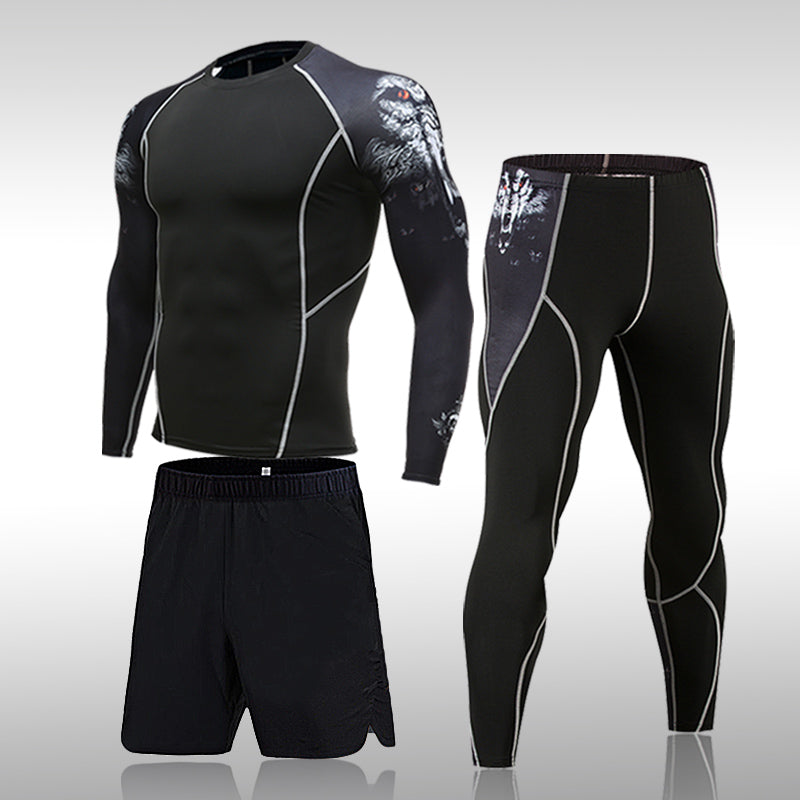 Premium Men’s Compression Sports Suit – Quick-Dry MMA Fitness Training Set, Jogging & Running Rashguard Sportswear