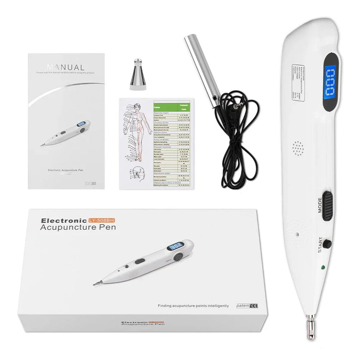 Premium USB Rechargeable Acupuncture Pen with TENS Meridian Energy, Full Body Muscle Stimulator & Intelligent Acupoint 