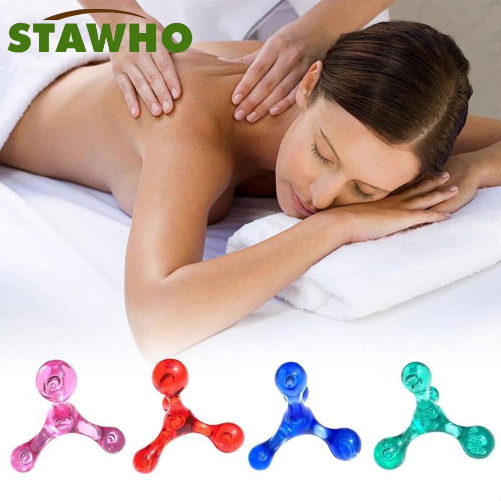 High-Quality Handheld Deep Tissue Massager Tool - 4-Legged Acupressure Trigger Point Self Massager for Back, Neck, Feet &