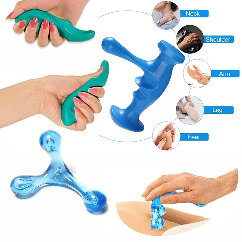 High-Quality T-Shaped Reflexology Acupuncture Massager Stick - Pain Relief Trigger Point Body Roller for Deep Tissue Back 