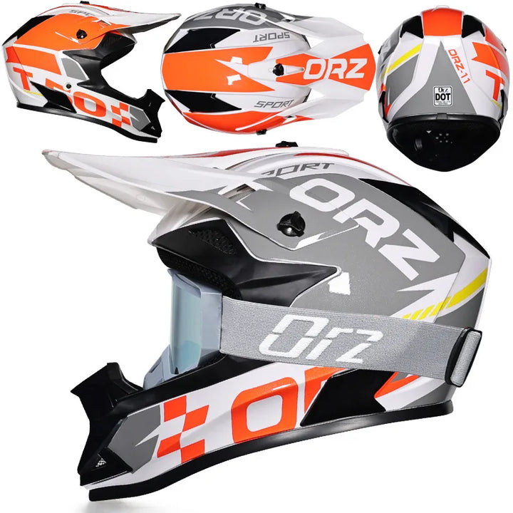 High-Quality Kids Off-Road Helmet - Motocross, Mountain Bike, ATV, DOT Certified, Lightweight ABS Material, Full Face Safety Gear for 1-2 Years Old, Unisex Design, Free Gift Included